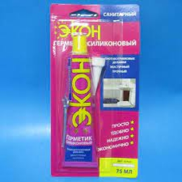 Экон герметик силиконовый Санитарный белый 75 мл