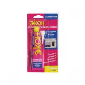 Экон герметик силиконовый Санитарный прозрачный 75 мл