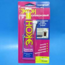 Экон герметик силиконовый Санитарный белый 75 мл